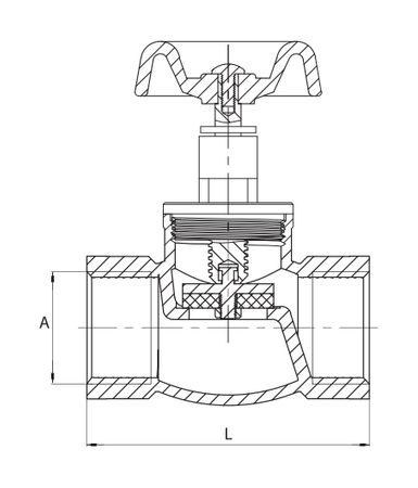 Diamantový uzavírací ventil talířový 1 1/4" PN-M-75002 litina, pozink ART.2600-32