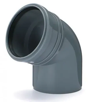 Koleno odpadní 50mm 67 stupňů šedé