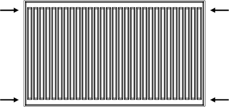 Diamantový ocelový deskový radiátor 600x1000mm s bočním napájením a závěsem 22-600x1000