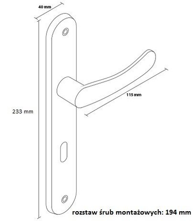 Gamar lakovaná klika dveří s dlouhou deskou 60 klíč, hnědá 4-3144