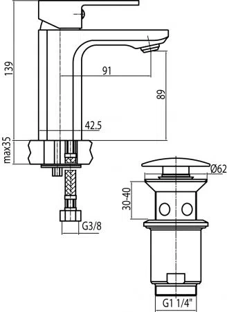 Valvex Loft Black umyvadlová baterie, stojací, matná černá 2455900