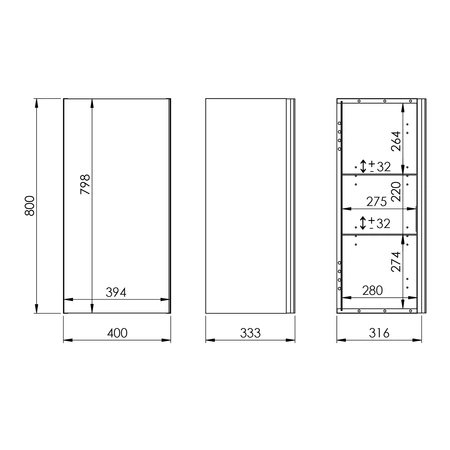 Elitní závěsná skříňka Look 40 antracit 167013