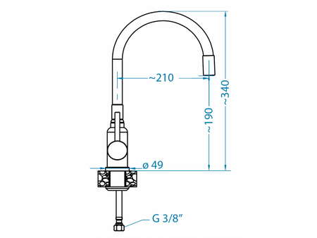 Alveus Flexa dřezová baterie, kartáčovaný chrom, flexibilní výtok, béžová 1147021