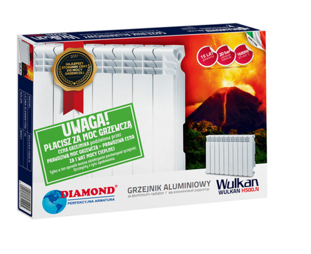 Diamantový hliníkový radiátor Wulkan 10-prvkový GRZ.WULKAN H-500.NB
