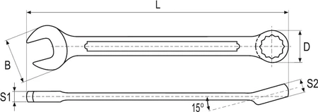 Kombinovaný klíč Yato 10mm s leštěnou hlavou YT-0339