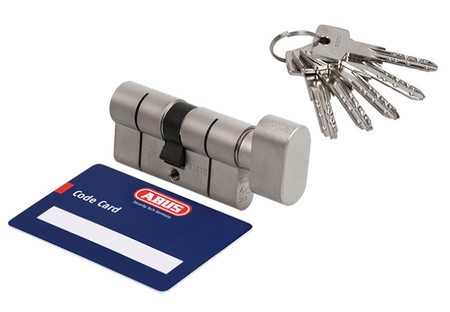 Dveřní zámková vložka Abus s knoflíkem KD10 55/40 třída 5.2 perleťový nikl WK-AB-142