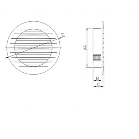Dospel ventilační mřížka kruhová KRO 125/B hnědá 007-0320