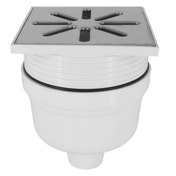 DES Group nastavitelný kanalizační rošt fi50 15x15cm kovové bílé dno