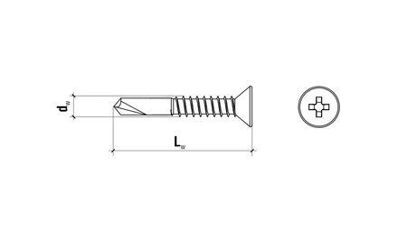 Samovrtný šroub do kovu, pozinkovaný kužel, 4,2x19mm
