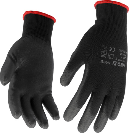 Pracovní rukavice Yato černý nylon/PU velikost 9 YT-74729