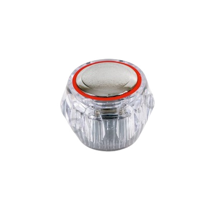 Průhledný kohoutek Tycner 1/2" s červenou vložkou 698