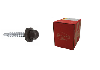 Screw-Met samovrtný šroub s EPDM podložkou pro upevnění plechů na dřevěný podklad RAL8019 4,8x35mm 250ks WFD-48035-8019