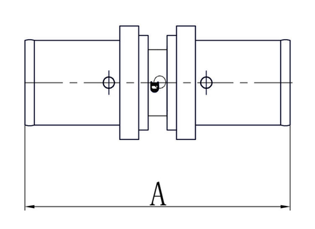 Diamantový dvojitý konektor PEX-AL-PEX 20x20mm lisovaná mosaz FZZ-003.20X20.ZŁ-2