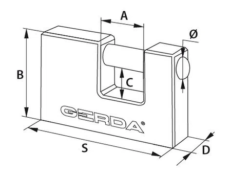 Litinový visací zámek Gerda KZZT T70