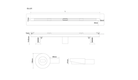 Sea-Horse lineární drenáž Slim 70mm OL-L01-70