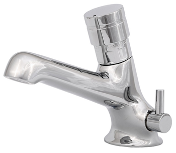 Umyvadlová baterie říční samozavírací stojánková chromová R00716