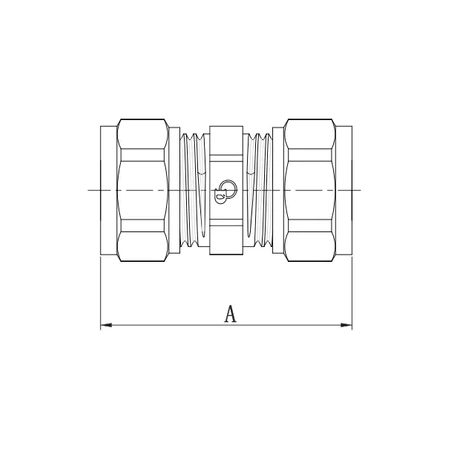 Diamantový dvojitý redukční konektor 32x32 pex-al-pex mosaz FTN-003.32x32.ZŁ-2