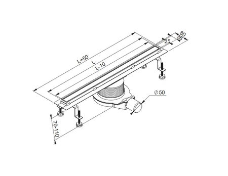 Prevex Slim lineární drenáž 900mm leštěná WDO-900-ZR-5502