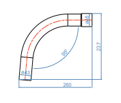 Inter Sano krátké spodní splachovací koleno 43mm