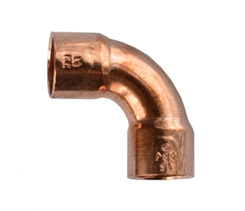 Ohnutí bradavky o 90 stupňů. měď 2Kx22mm