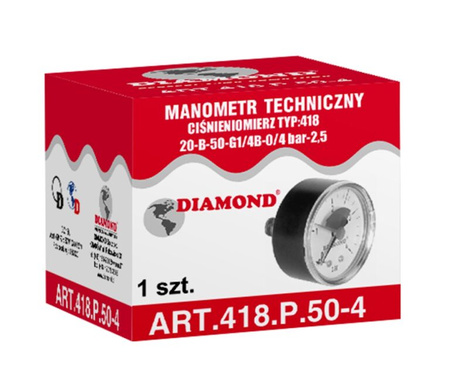 Suchý manometr 63mm GZ1/4" 0-6bar zadní připojení 0840006