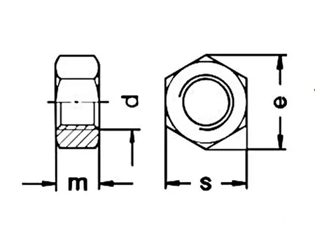 Mosazná šestihranná matice DIN 934 M16 s metrickým závitem