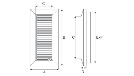 Doplňková větrací mřížka Duo Smart 100/B hnědá 007-4196
