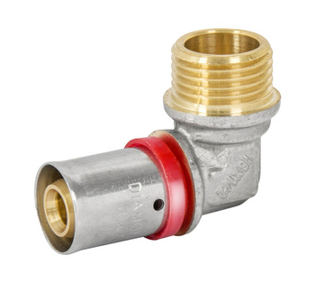 Koleno diamantové KOL-CH PEX-AL-PEX 16x3/4" lisovaný vnější závit mosaz FZZ-004.3/4X16.KOL-C