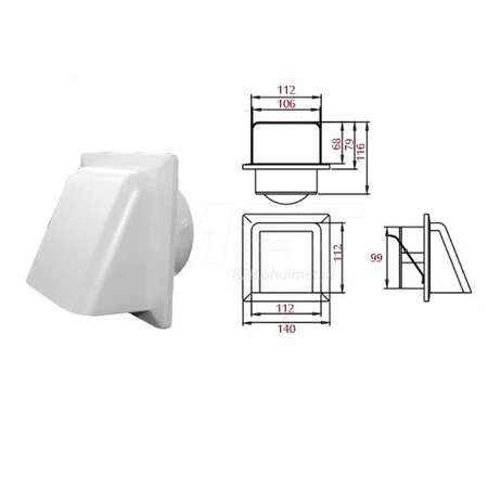 Přídavná větrací mřížka s klapkou 007-0201 KRD100