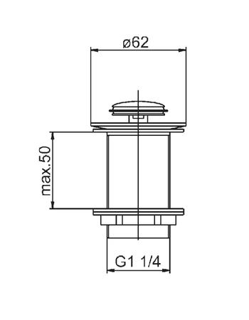 KFA Fittings click-clack zátka malá bez přepadu chrom 660-353-00