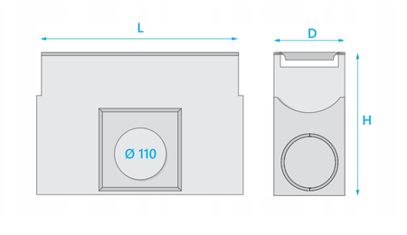Usazovací nádrž Stora-Drain pro polymerbetonové kanály B125 AU10011334N