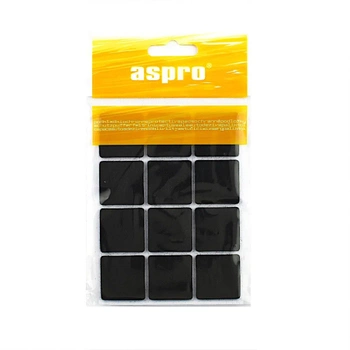 Aspro čtvercové plstěné podložky černé 28mm 12ks A-40002-04-012