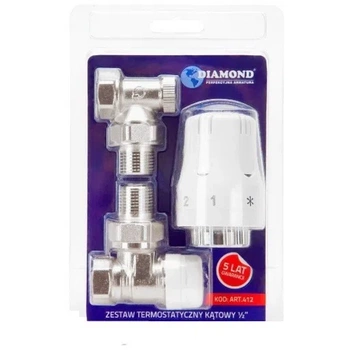 Diamantový úhlový termostatický radiátor set ART.412.ZEST.THERM.ANG