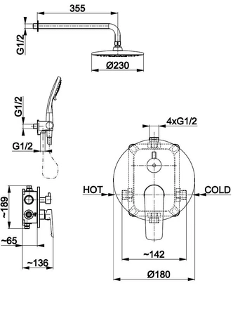KFA Armatura podomítkový sprchový set Tanzanite 5029-501-00