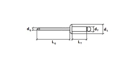 Ocelový trhací nýt s plochou hlavou BK 4x14mm