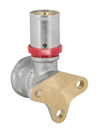 Diamantové nástěnné koleno KOL-Ł PEX-AL-PEX 16x1/2" lisovaná mosaz FZZ-010.1/2X16.KOL-Ł