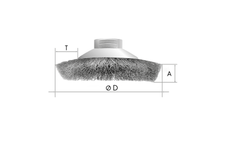 Kotoučový úhlový kartáč Szczotpol 120mm s maticí M14, ocelový drát B50K.35