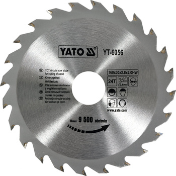 Široké kolo Yato 160x30mm 24T pro dřevo YT-6056