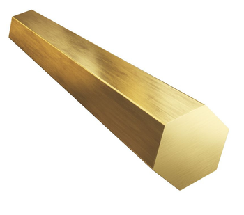 Šestihranná tyč 24mm 10cm mosaz MO58