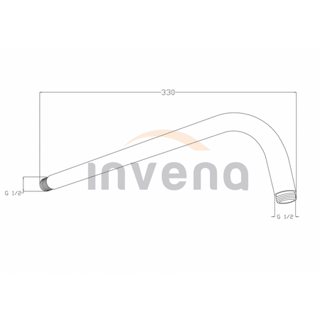 Sprchové rameno Invena s nástěnnou montáží SC-P1-018