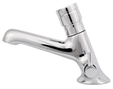 Umyvadlová baterie říční samozavírací stojánková chromová R00716