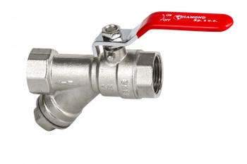 Diamantový kulový ventil se šikmým filtrem a 3/4" tlumivkou ART.17 D-20