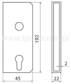 Dveřní zámek Martex box 90/22 úzký PU-BY-003