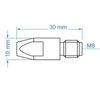Kontaktní hrot Tecweld MIG TW36 TW401 TW501 M8x30 1,0 mm MAC0403