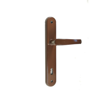 Gamar lakovaná klika dveří s dlouhou deskou 60 klíč, hnědá 4-3144