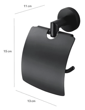 Stojan na toaletní papír Stella s krytem, matná černá 07.440-B
