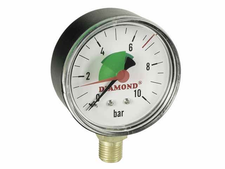 Diamantový radiální měřič krevního tlaku 1/4'' 0-10bar ART.418.63-10.