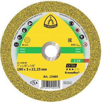 Klingspor kotouč na řezání kamene Kronenflex C 24 Extra 180x3x22,23mm 189001