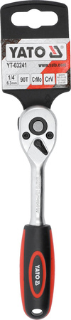 Ráčna Yato rovná 1/4" 90T s plastovou rukojetí YT-03241