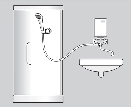 Průtokový ohřívač vody Wijas Perfect 400 s kohoutkem a výtokem 210 mm